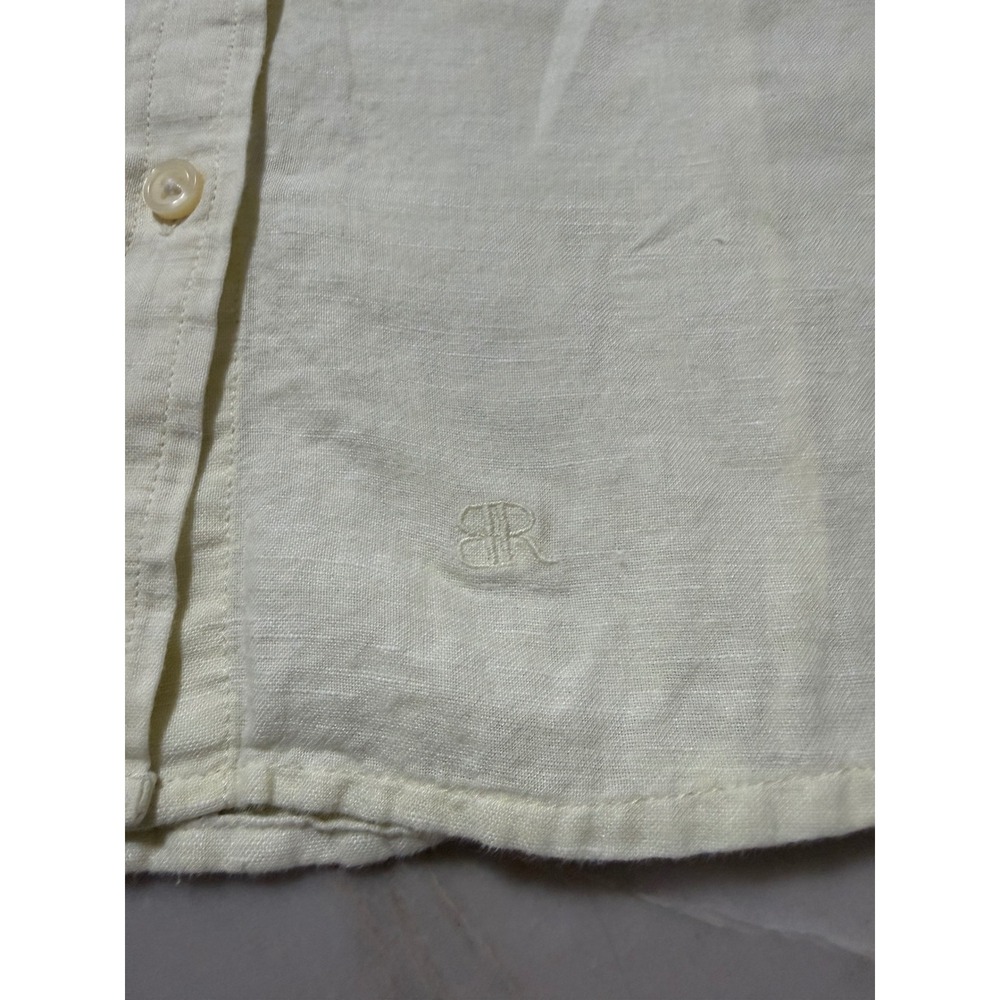 Banana Republic Soft Wash Butter Yellow Linen-Blend Button-Down Shirt Small - Picture 6 of 11